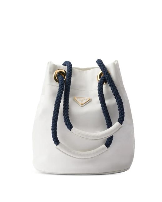Prada Gray Mariner Re-Nylon Small Bucket Bag