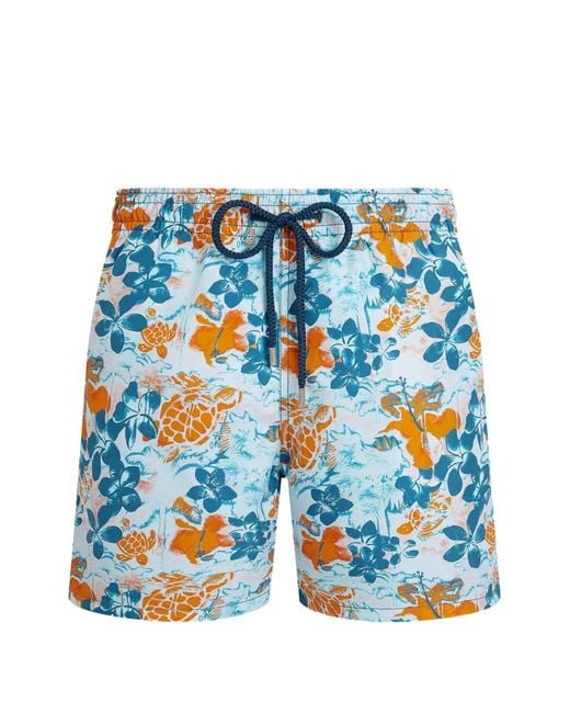 Vilebrequin Blue Short De Bain À Imprimé Jungle De Tortues for men