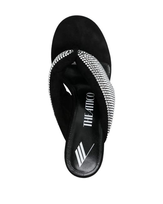 The Attico Gray Strass Embellished Thong Sandals