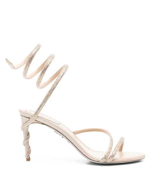 Rene Caovilla Natural 80Mm Margot Spiral-Embellished Sandals