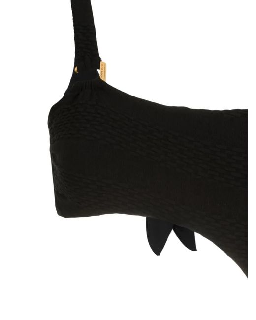 Amir Slama Black Cut-Out One-Shoulder Swimsuit