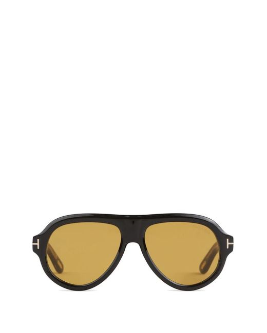 Tom Ford Black Pilot-Frame Sunglasses for men
