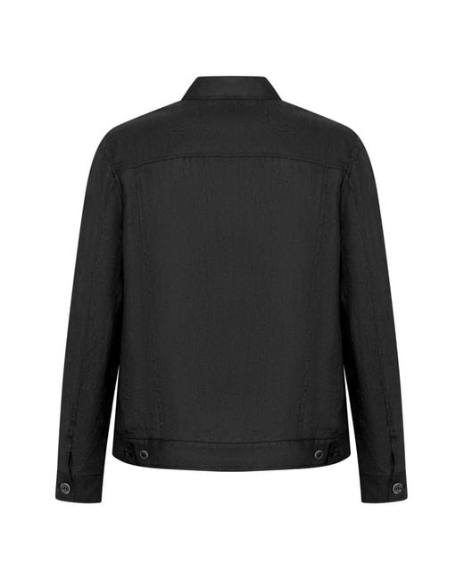 Franzese Collection Black Button Flap-Pocket Jacket for men