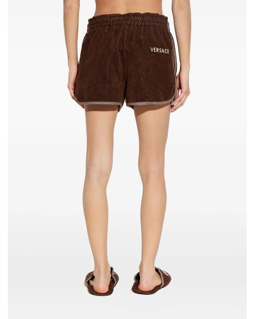 Versace Brown Towelling Trim Shorts