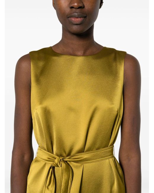 Weekend by Maxmara Yellow Belted Satin Dress