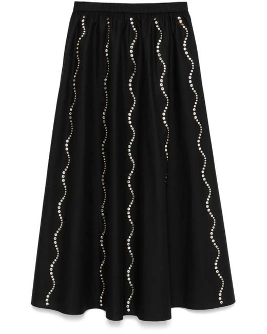 Sandro Black Crystal-Embellished Maxi Skirt