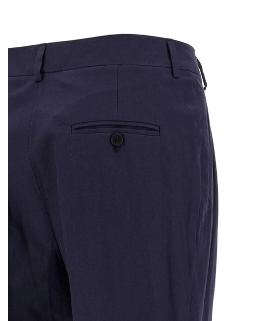 Alberto Biani Blue Albertino Cotton Tailored Trousers