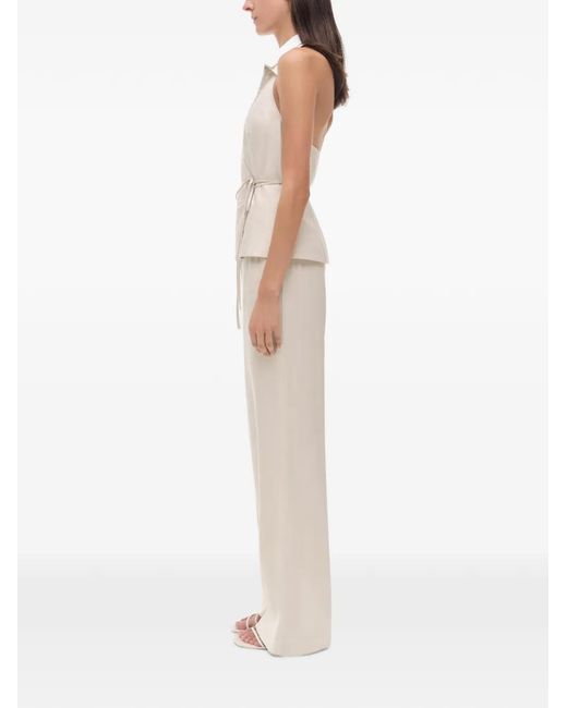 Jonathan Simkhai White Campbell Collared Wrap Top