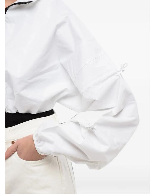 Reebok White Cardi B Drawstring Jacket