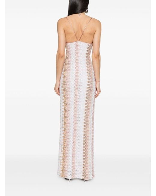 Missoni White Wave-pattern Maxi Dress
