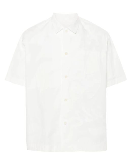 Sacai White Embroidered-Design Button-Up Shirt for men