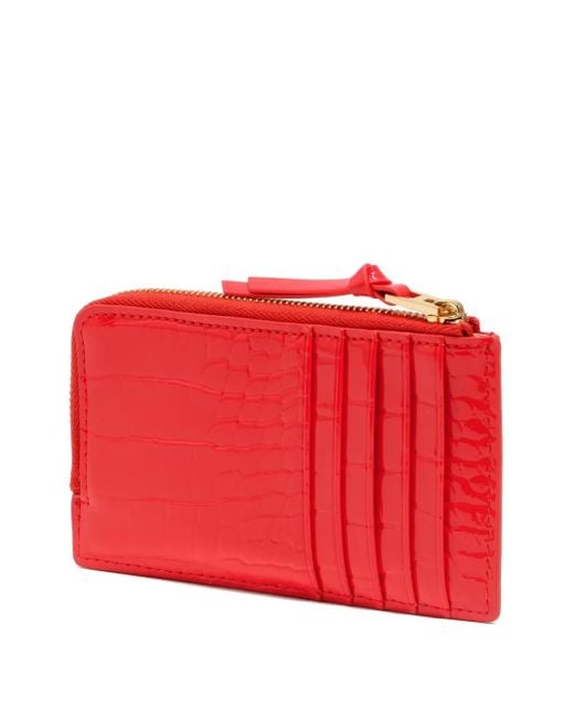 Bimba Y Lola Red Crocodile-Effect Zip-Around Wallet