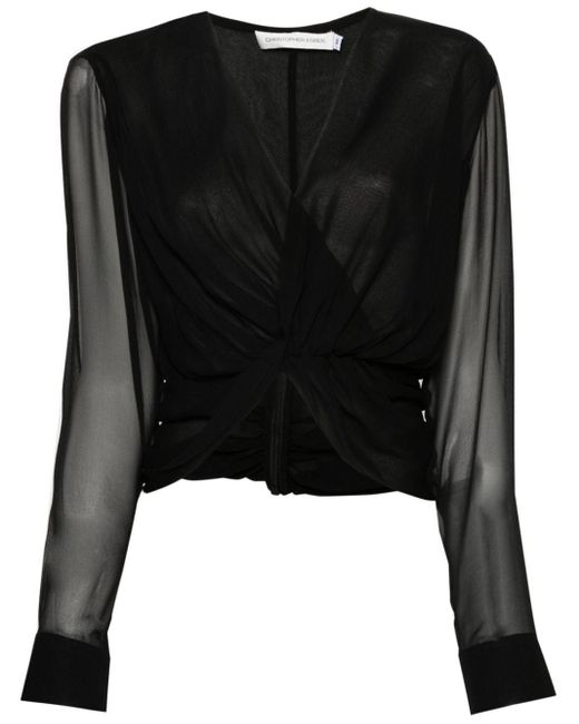 Blusa semi trasparente di Christopher Esber in Black