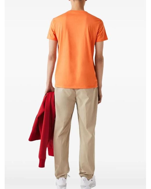 Lacoste Orange Crew Neck T-Shirt for men