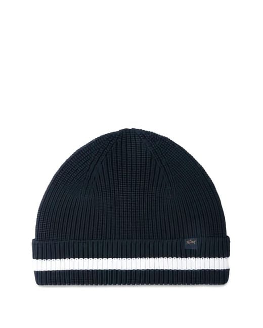 Paul & Shark Gerippte Beanie in Blue für Herren