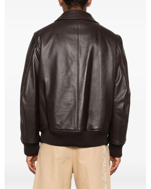 Simone Rocha Gray Multiple-Pocket Lambskin Leather Jacket for men