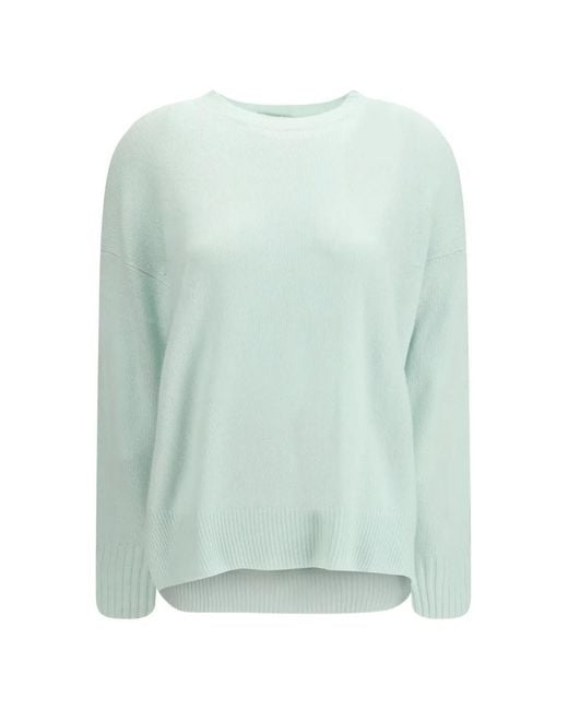 Allude Green Round-Neck Knitwear