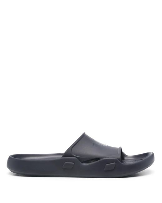 Emporio Armani Blue Logo-Print Slides for men