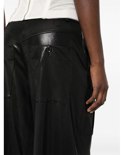 Pantalones cargo con efecto lamé Pinko de color Black