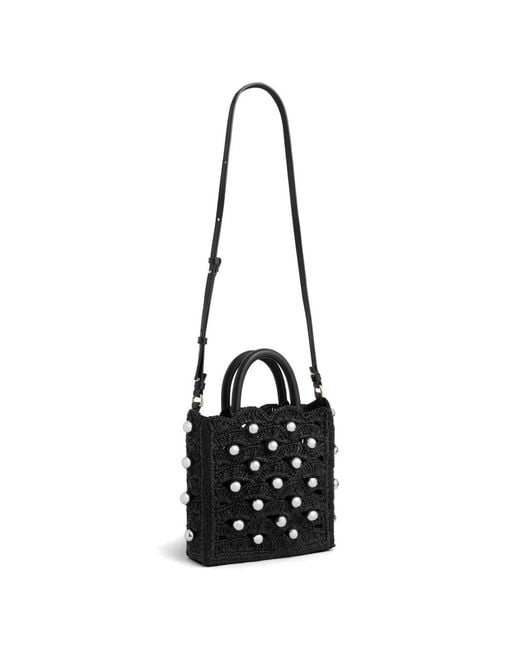 Rabanne Black Pearl-Embellished Tote Bag