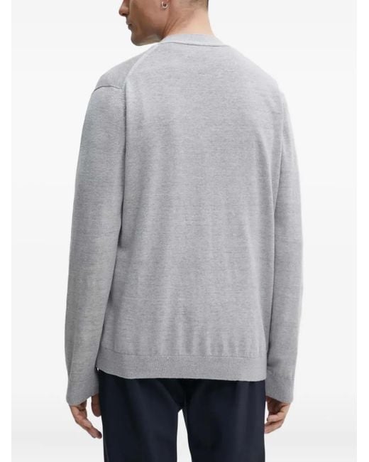 Theory Gray Buttoned Cardigan for men