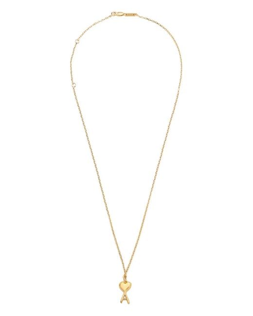 AMI White Ami De Coeur Hammered Necklace