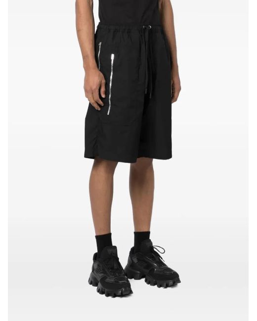JORDANLUCA Black Zip-Detail Wrap Shorts for men