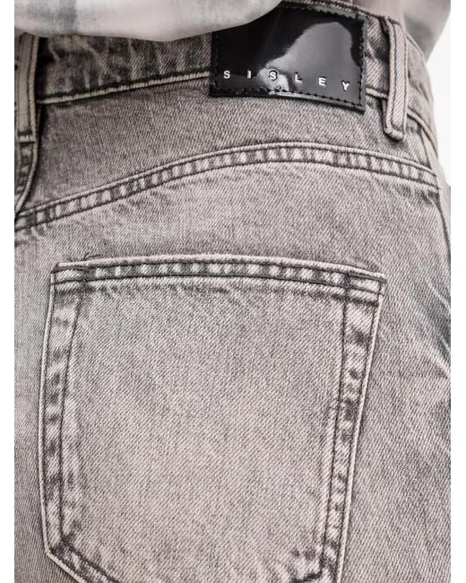 Sisley Gray Logo-Patch Flared Jeans