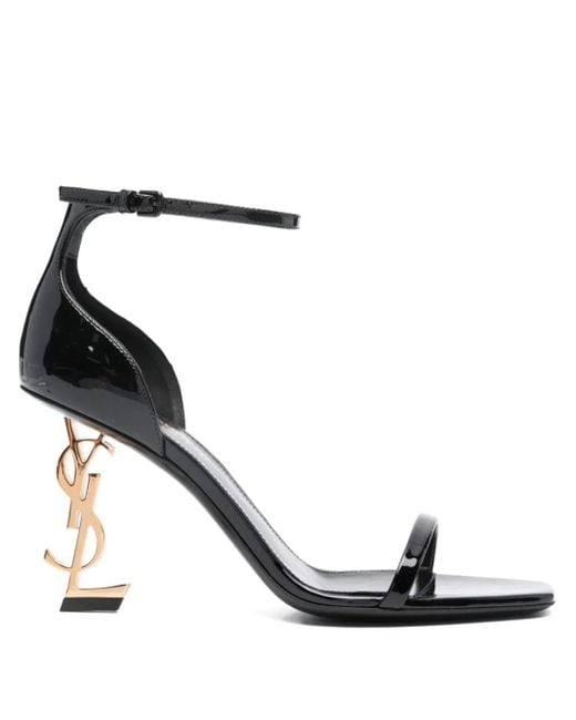 Saint Laurent White 85Mm Opyum Logo-Heel Sandals