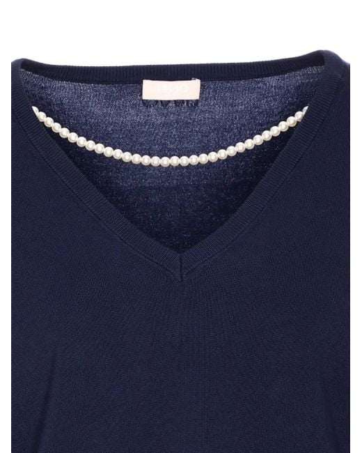 Jersey con detalle de perlas Liu Jo de color Blue