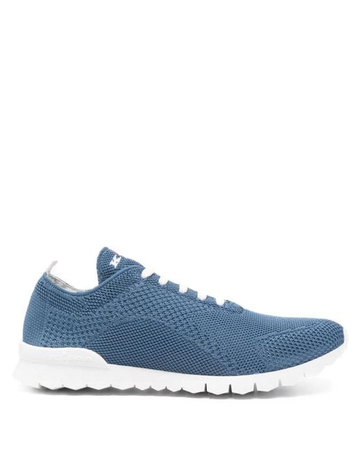 Kiton Blue Mesh Lace-Up Sneakers for men