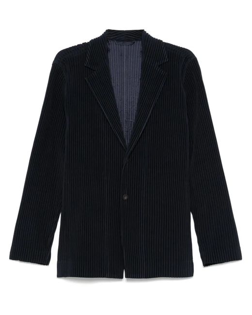 Homme Plissé Issey Miyake Blue Plissé Blazer for men