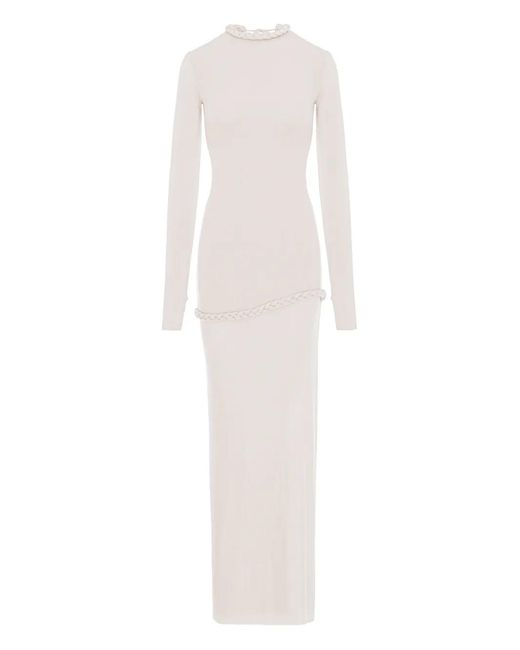 MANURI White Nora Braided-Trim Maxi Dress