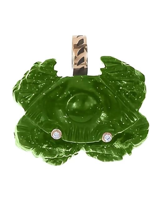 Dezso by Sara Beltran Green 18K Rose Malachite And Diamond Crab Pendant