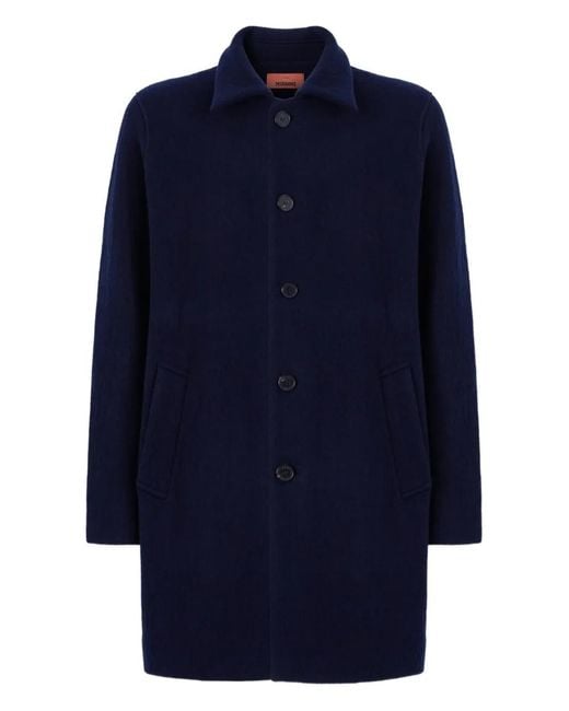 Missoni Blue Double Knit Coat With Zigzag Pattern for men