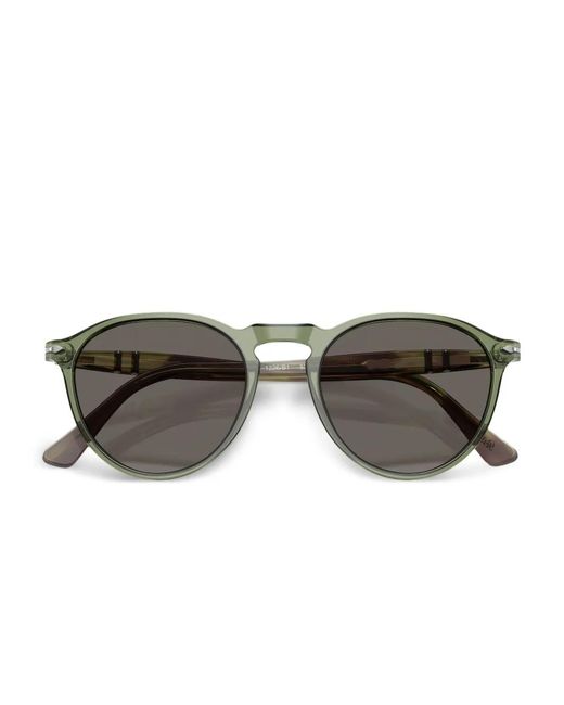 Persol Gray Round-Frame Sunglasses