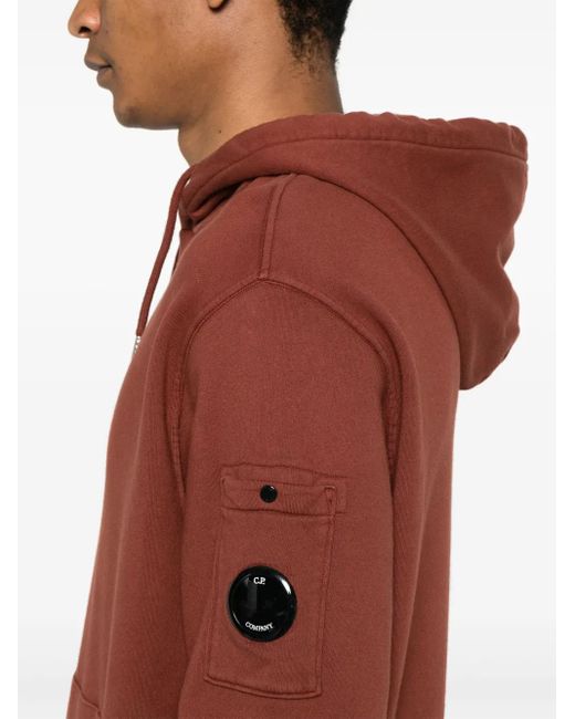 C P Company Red Lens-Detail Hoodie for men