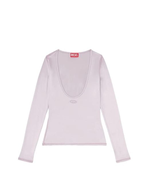 DIESEL Pink Oval D Scoop-Neck Top