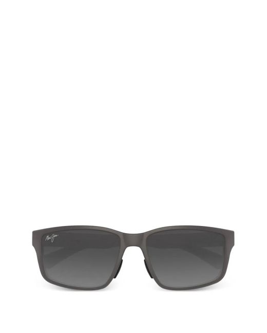 Maui Jim Gray Walewaha Rectangle-Frame Sunglasses