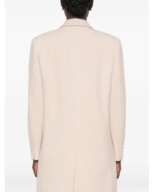 Lardini White Double-Breasted Notched-Lapel Wool Coat