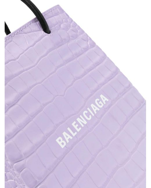 Balenciaga Purple Mini Shopping Leather Tote Bag