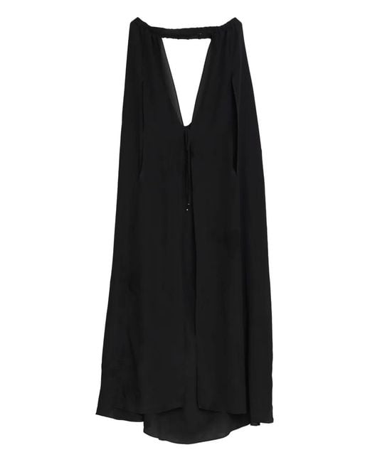 Amir Slama Black Cape Maxi Dress