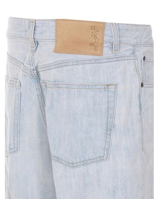Haikure White Button Logo Jeans