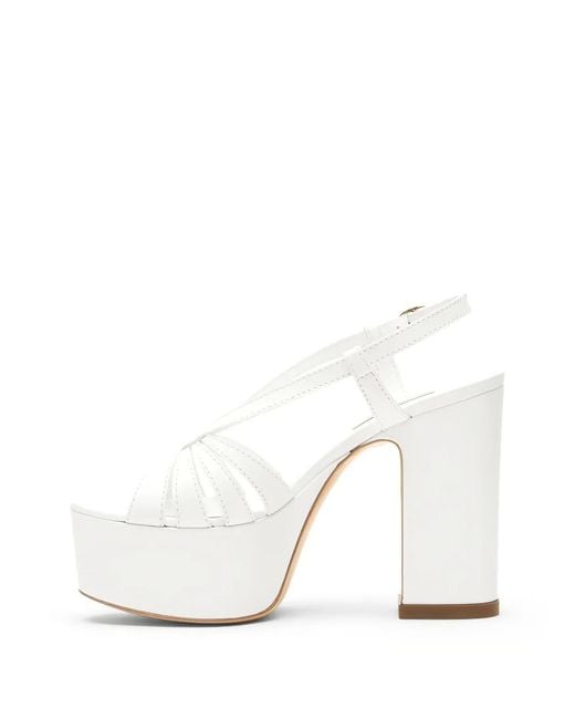 Casadei White Sandales Elsa À Plateforme