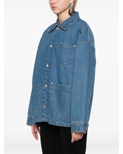 A.P.C. Blue Drop-Shoulder Denim Jacket
