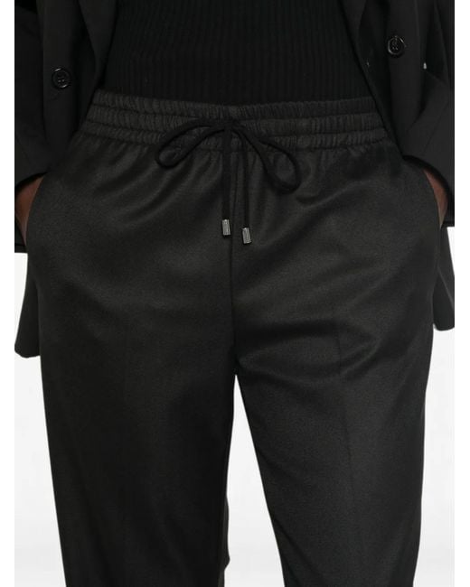 ERMANNO FIRENZE Black Drawstring-Waist Tailored Trousers