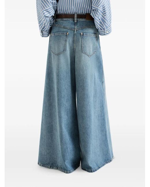 Brunello Cucinelli Blue Wide-Leg Jeans