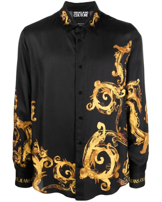 Versace Hemd mit abstraktem Print in Black für Herren