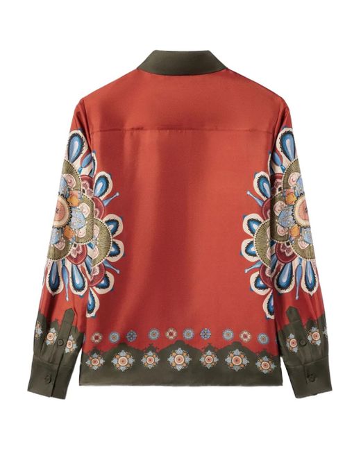 LaDoubleJ Placée Floral Print Shirt Red