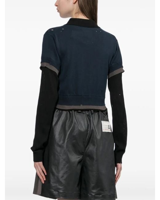 Maison Mihara Yasuhiro Black Pullover Im Layering-Look